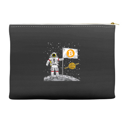 Bitcoin Astronaut To The Moon Blockchain Accessory Pouches Designed By Bariteau Hannah