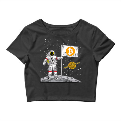Bitcoin Astronaut To The Moon Blockchain Crop Top Designed By Bariteau Hannah