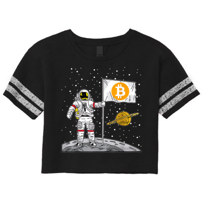 Bitcoin Astronaut To The Moon Blockchain Scorecard Crop Tee Designed By Bariteau Hannah
