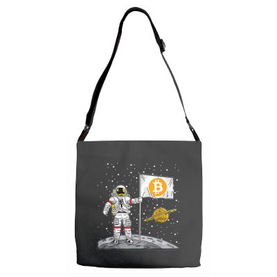 Bitcoin Astronaut To The Moon Blockchain Adjustable Strap Totes Designed By Bariteau Hannah
