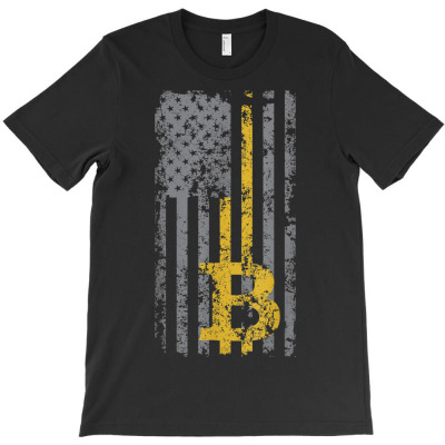 Bitcoin Usa Flag T-shirt Designed By Bariteau Hannah