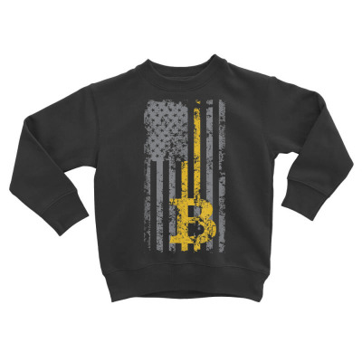Bitcoin Usa Flag Toddler Sweatshirt Designed By Bariteau Hannah