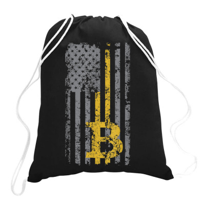 Bitcoin Usa Flag Drawstring Bags Designed By Bariteau Hannah