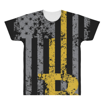 Bitcoin Usa Flag All Over Men's T-shirt Designed By Bariteau Hannah