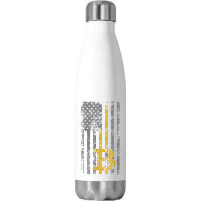 Bitcoin Usa Flag Stainless Steel Water Bottle Designed By Bariteau Hannah
