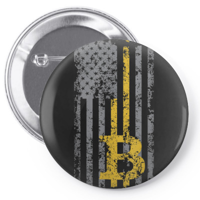 Bitcoin Usa Flag Pin-back Button Designed By Bariteau Hannah