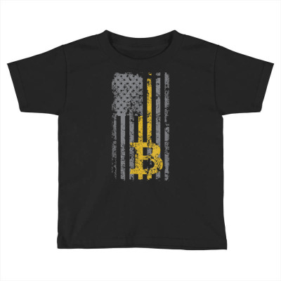 Bitcoin Usa Flag Toddler T-shirt Designed By Bariteau Hannah