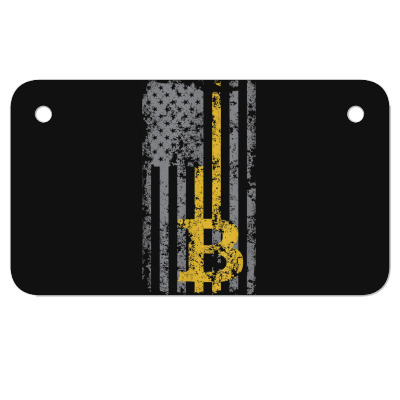 Bitcoin Usa Flag Motorcycle License Plate Designed By Bariteau Hannah