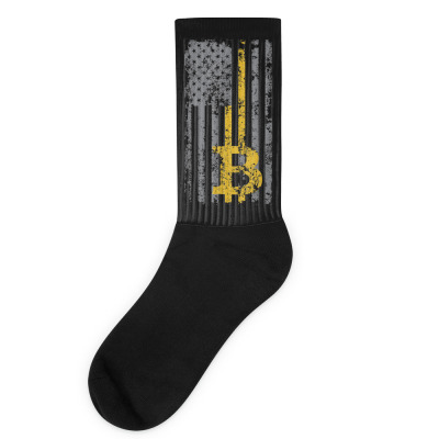 Bitcoin Usa Flag Socks Designed By Bariteau Hannah