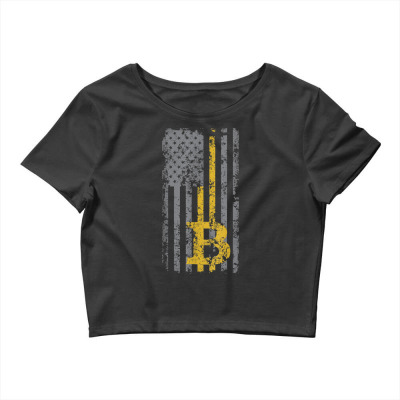 Bitcoin Usa Flag Crop Top Designed By Bariteau Hannah