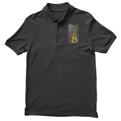 Bitcoin Usa Flag Men's Polo Shirt Designed By Bariteau Hannah