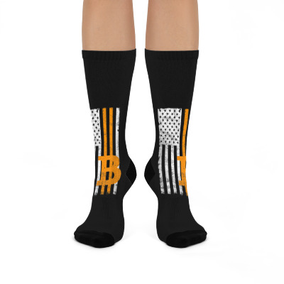 Crypto Currency Traders Bitcoin Crew Socks Designed By Bariteau Hannah