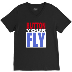 button your fly V-Neck Tee | Artistshot