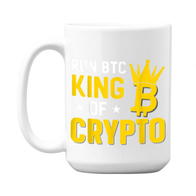 King Of Crypto Bitcoin 15 Oz Coffee Mug Designed By Bariteau Hannah