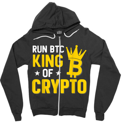 King Of Crypto Bitcoin Zipper Hoodie Designed By Bariteau Hannah