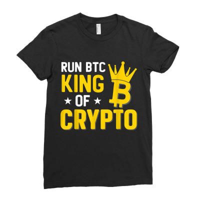 King Of Crypto Bitcoin Ladies Fitted T-shirt Designed By Bariteau Hannah