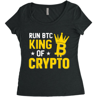 King Of Crypto Bitcoin Women's Triblend Scoop T-shirt Designed By Bariteau Hannah