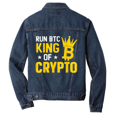 King Of Crypto Bitcoin Men Denim Jacket Designed By Bariteau Hannah