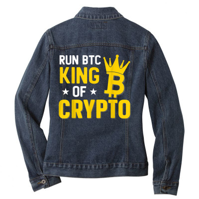 King Of Crypto Bitcoin Ladies Denim Jacket Designed By Bariteau Hannah