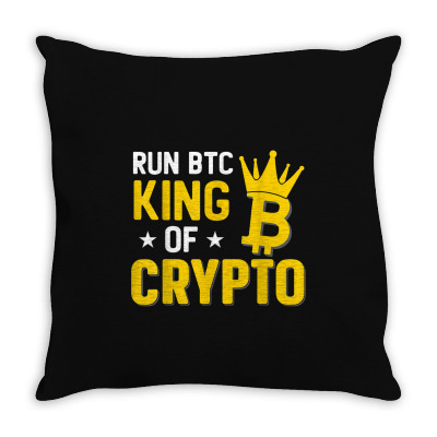 King Of Crypto Bitcoin Throw Pillow Designed By Bariteau Hannah