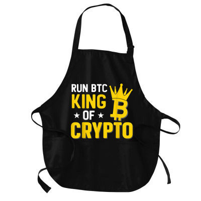 King Of Crypto Bitcoin Medium-length Apron Designed By Bariteau Hannah