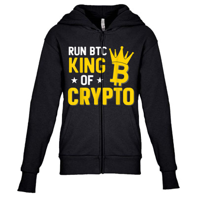 King Of Crypto Bitcoin Youth Zipper Hoodie Designed By Bariteau Hannah