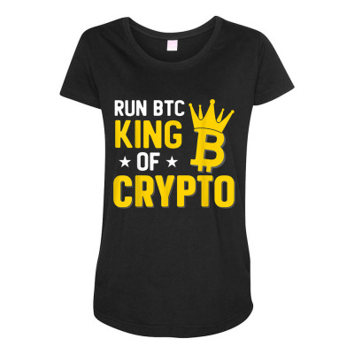 King Of Crypto Bitcoin Maternity Scoop Neck T-shirt Designed By Bariteau Hannah