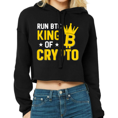 King Of Crypto Bitcoin Cropped Hoodie Designed By Bariteau Hannah