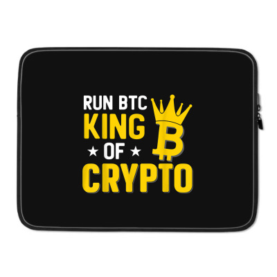 King Of Crypto Bitcoin Laptop Sleeve Designed By Bariteau Hannah
