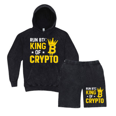 King Of Crypto Bitcoin Vintage Hoodie And Short Set Designed By Bariteau Hannah