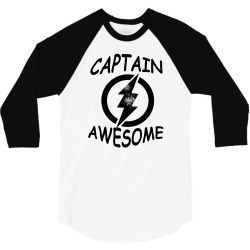 captain awesome tshirt funny humor tee comic vintage new lightning vtg 3/4 Sleeve Shirt | Artistshot