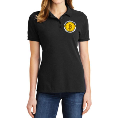 Cryptocurrency In Bitcoin Btc We Trust Ladies Polo Shirt Designed By Bariteau Hannah