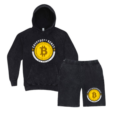 Cryptocurrency In Bitcoin Btc We Trust Vintage Hoodie And Short Set Designed By Bariteau Hannah