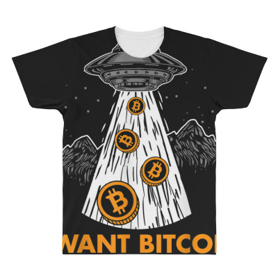 I Want Bitcoin Ufo Btc All Over Men's T-shirt Designed By Bariteau Hannah