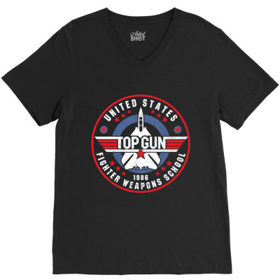 Us Fighter Weapons School Worn V-neck Tee Designed By Bariteau Hannah