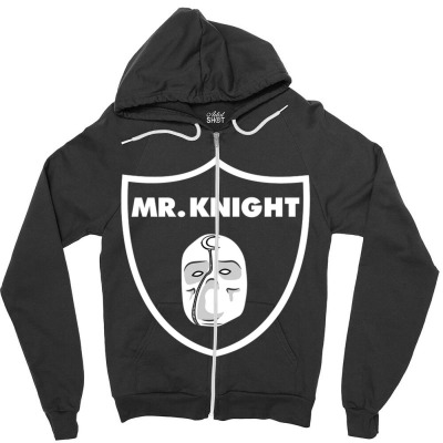 Mr Knight Zipper Hoodie Designed By Bariteau Hannah