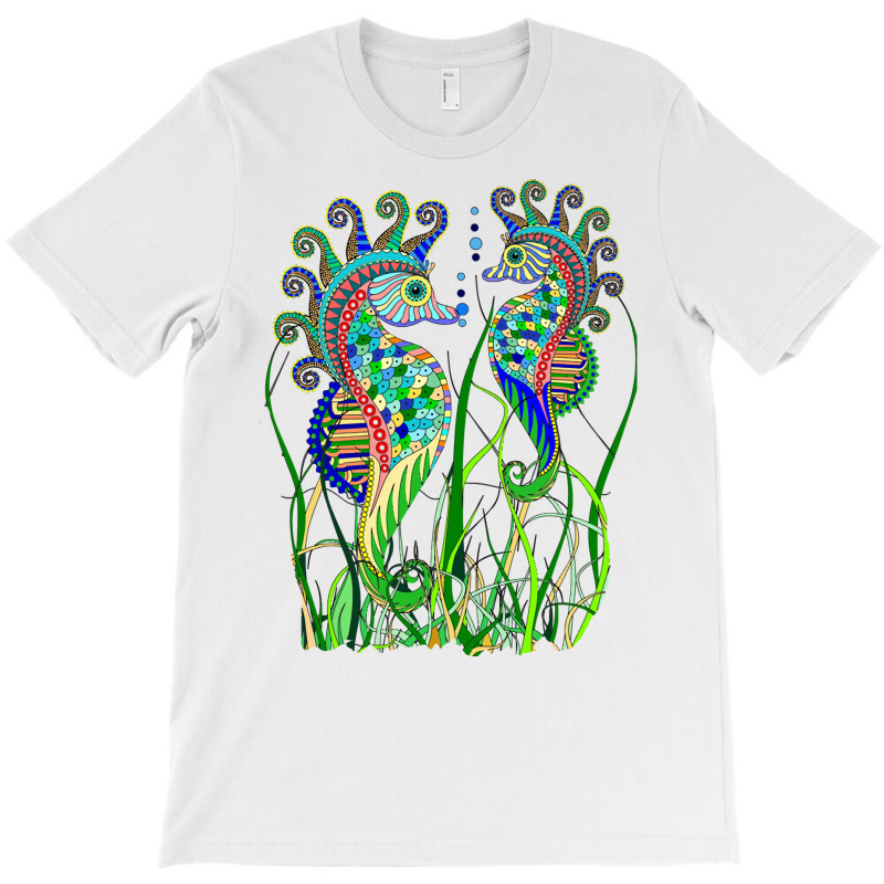 Seahorse Colorful Ocean Animals Marine Life Pullover Hoodie T-shirt | Artistshot