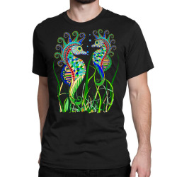 seahorse colorful ocean animals marine life pullover hoodie Classic T-shirt | Artistshot