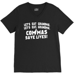 commas save lives! V-Neck Tee | Artistshot