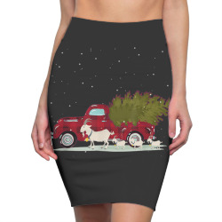 goat red plaid truck christmas Pencil Skirts | Artistshot