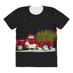 goat red plaid truck christmas All Over Women's T-shirt | Artistshot