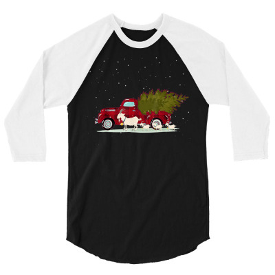 Goat Red Plaid Truck Christmas 3/4 Sleeve Shirt Designed By Koopshawneen