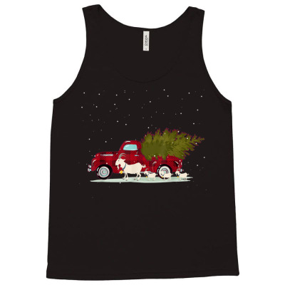 Goat Red Plaid Truck Christmas Tank Top Designed By Koopshawneen