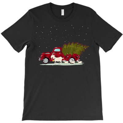 Goat Red Plaid Truck Christmas T-shirt Designed By Koopshawneen