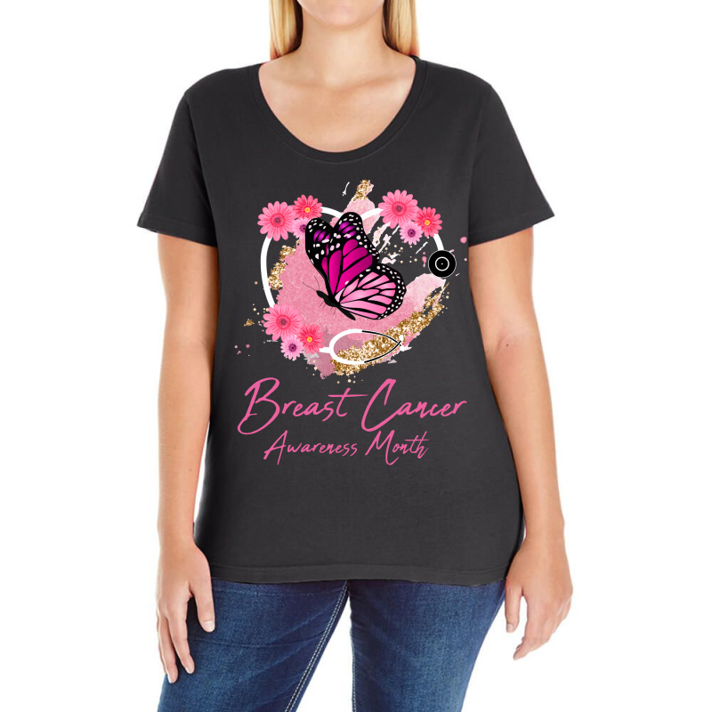 Breast Cancer Awareness Month Nurse Ladies Curvy T-Shirt by autlu2024 | Artistshot