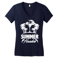 Summer T  Shirt Summer Paradise Beach Sunshine Vacation T  Shirt Women's V-neck T-shirt | Artistshot