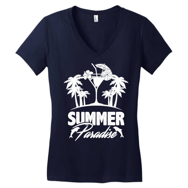 Summer T  Shirt Summer Paradise Beach Sunshine Vacation T  Shirt Women's V-Neck T-Shirt by kuvalisjoel280 | Artistshot