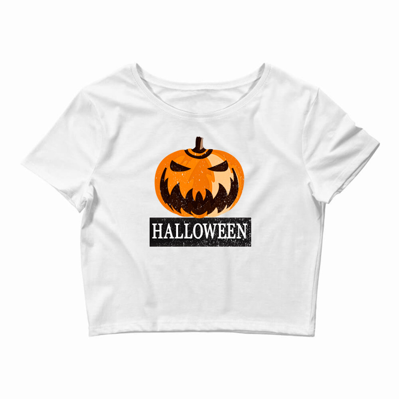 Halloween Vintage Pumpkin Crop Top by Apollo | Artistshot