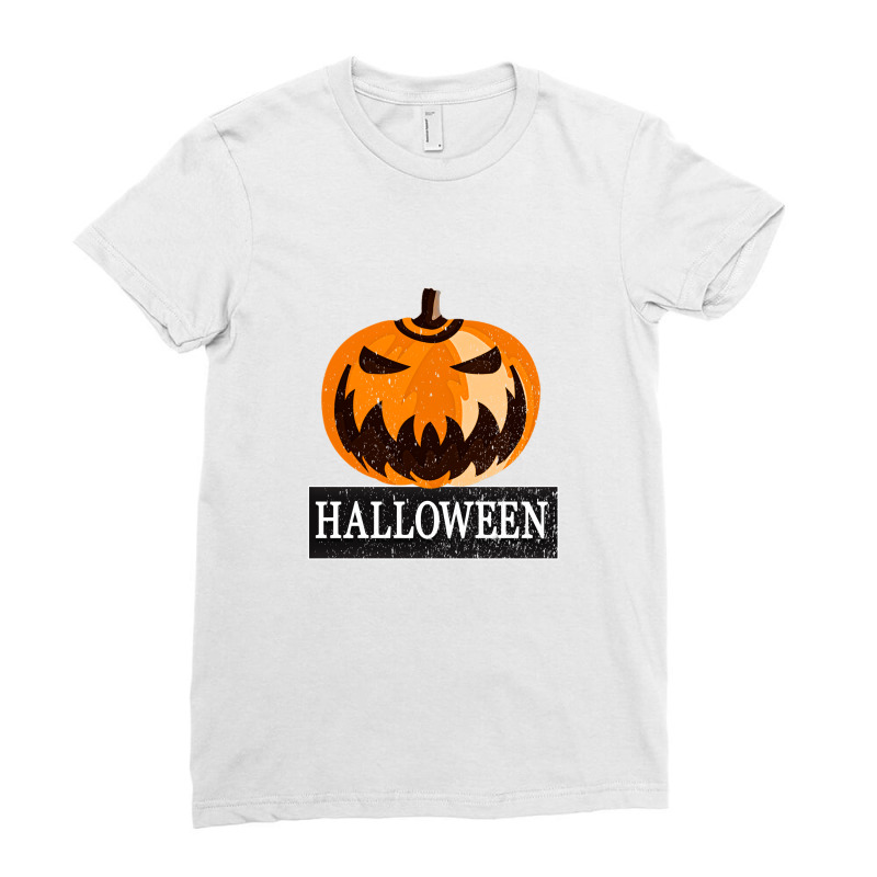 Halloween Vintage Pumpkin Ladies Fitted T-Shirt by Apollo | Artistshot