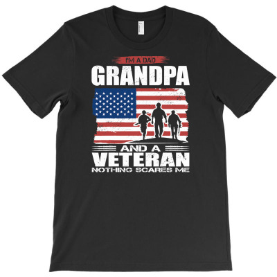 Us Flag I´m Dad Grandpa And A Veteran Nothing Scares Me T Shirt T-shirt Designed By Truong Ta